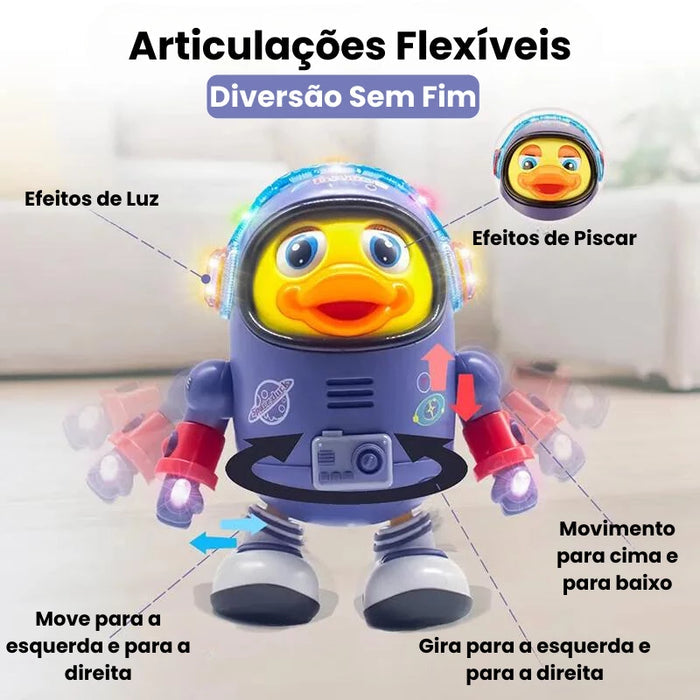 Pato de Brinquedo Musical – Robô Dançante com Efeitos Luminosos  Pato Baby - Robô Astronauta Dançante com Efeitos Luminosos e Música  espaço...  dançando  caminha  Brinquedos Infantis Cantando E Dançando Espaço Pato Swing Robo Elétrico Meninas e Meninos  Brinquedos de pato robô elétrico para crianças  Brinquedos  Brinquedo musical interativo elétrico com luzes e sons, brinquedo de pato para bebês, elementos de espaço robô para bebês, presentes para crianças