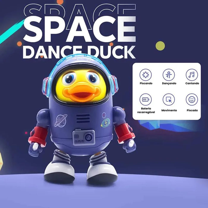 Pato de Brinquedo Musical – Robô Dançante com Efeitos Luminosos  Pato Baby - Robô Astronauta Dançante com Efeitos Luminosos e Música  espaço...  dançando  caminha  Brinquedos Infantis Cantando E Dançando Espaço Pato Swing Robo Elétrico Meninas e Meninos  Brinquedos de pato robô elétrico para crianças  Brinquedos  Brinquedo musical interativo elétrico com luzes e sons, brinquedo de pato para bebês, elementos de espaço robô para bebês, presentes para crianças