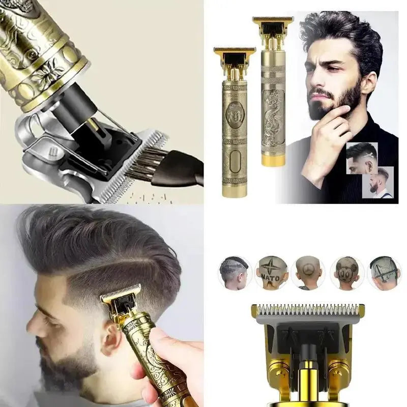 Máquina Gold Dragon - Corte profissional  Máquina Profissional para Barba e Cabelo - Pro 3 em 1  fones e tecnologia  Máquina Gold Dragon Corte Profissional